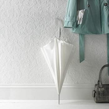 Paintable Large Leaf Scroll Heavy Duty Wallpaper