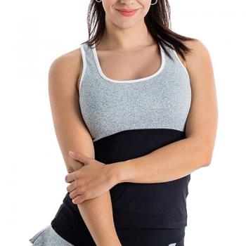 Camiseta BB Suri Gris de Tirantes con Detalle en Negro