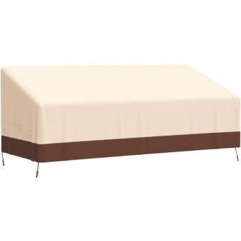Cubierta de banco de 3 plazas Oxford 600D beige 204x86x48/73 cm