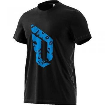 adidas Dame Logo Camiseta, Hombre, Negro, XL