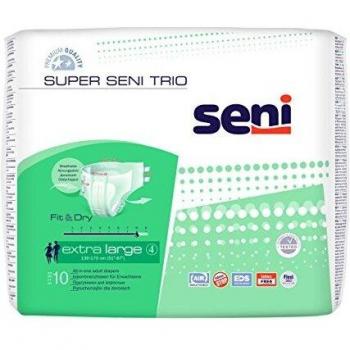 Seni Super Trio Extra Grande, Calzón Absorbente para Incontinencia, Talla XL (10 Piezas)