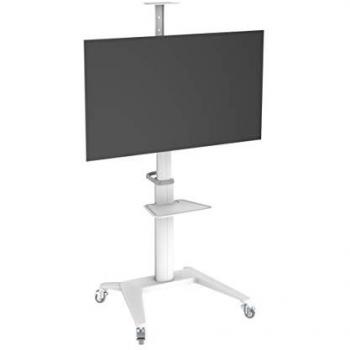 Carro de TV Universal con Estante para Pantallas de 37 a 70, Soporta hasta 70 kg, Blanco