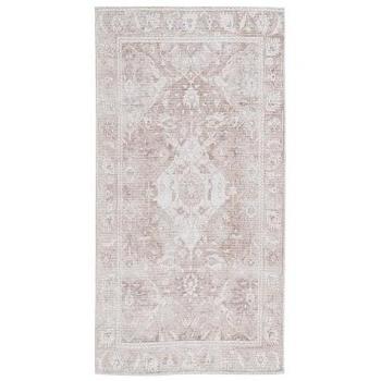 Alfombra 80 x 150 cm Poliéster Algodón Taupé