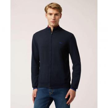 Harmont&Blaine Men's Navy Blue Zip Cardigan Sweater in 3XL Wool Cotton Blend