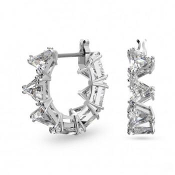 Pendientes de Aro Swarovski Ortyx para Mujer, con Baño de Rodio y Cristales Blancos, Modelo 5632467