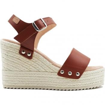 Sandalia Castell Menorca de cuña para mujer en piel y yute