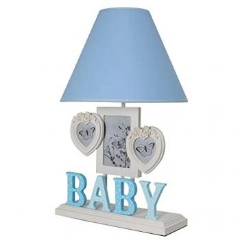 Lámpara de Sobremesa Volga Baby con Estructura de MDF Azul, 31x30x50 cm, Casquillo E27 Max 60W