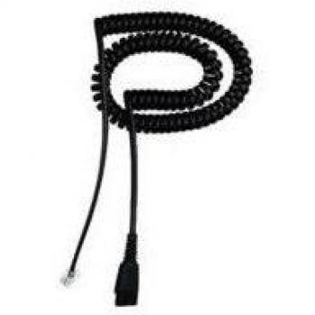 Jabra QD Cord, Coiled, Mod. Plug - Cable para teléfonos fijos
