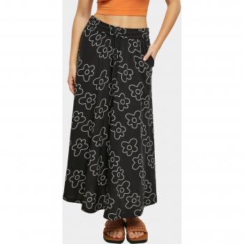 Urban Classics Women's Blackflower Viscose Midi Skirt