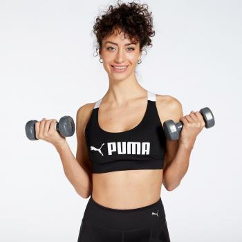 Puma Women's Mid Impact Fit Bra, Puma Black, Size XS