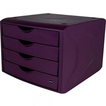 Cajón con tope de extracción 4 cajones rojo H215xA265xP332mm Helit