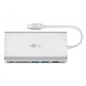 Adaptador Multiport USB-C Premium 9 Puertos con HDMI, VGA, Ethernet, 2x USB 3.0 y Lector de Tarjetas SD