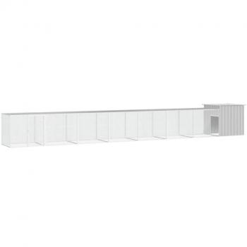 Gray Chicken Cage 700x91x100 cm Galvanized Steel