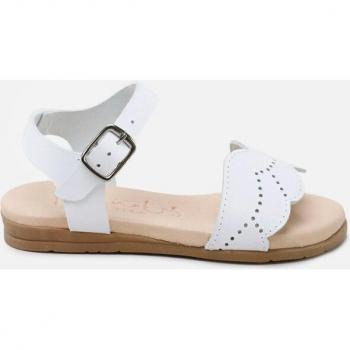 Sandalias de niña Eli 1957 en piel con planta de gel color blanco Papanas