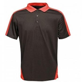 Regatta Professional Men's Quick-Wicking Contrast Polo Shirt - Black/Classic Red