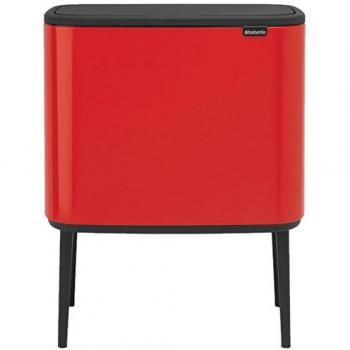 Brabantia Bo Touch Bin Cubo de Basura, Rojo, 3 x 11 litros