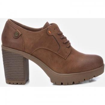 ZAPATO DE MUJER REFRESH 172250 CAMEL CORDÓN - Mocasines de mujer con tacón alto y cordones