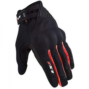 Guantes LS2 Dart II - Protección en Motocicleta - Ajuste Personalizado, Negro/Rojo, Talla XXL