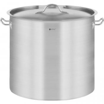 Olla de inducción de acero inoxidable 20 L con bordes vertedores prácticos y tapa