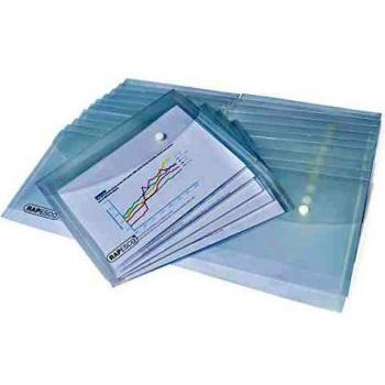 Rapesco Clear Transparent Popper Wallet A5 (Pack of 25) 1500