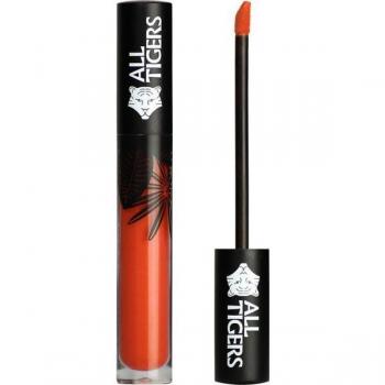 All Tigers Natural & Vegan Liquid Lipstick - Matte Finish, Coral Orange Hear Me Roar 785, 8 ml