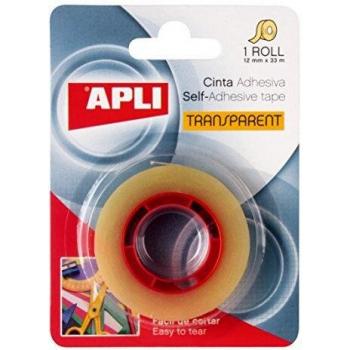 APLI 11517 - Cinta adhesiva celo transparente 12 mm x 33 m