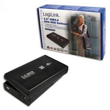 Caja externa para disco duro SATA de 3,5 LogiLink USB 2.0 negra