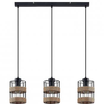 Lámpara colgante Lindby Espinia, 3 luces, moderna, color negro, material metal, para salón y comedor, con 3 bombillas E27