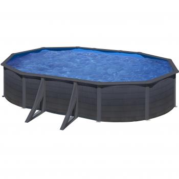 Gre Piscina Desmontable Kea Ovalada Grafito - 500 x 300 cm.