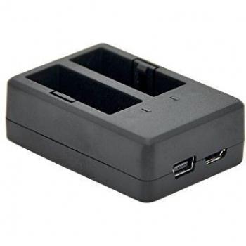 SJCam SJ-CHAR-4000-5000-M10 - Cargador Doble Original SJCAM Compatible con baterías de Modelos de Las Series SJ4000, SJ5000 y M10, Color Negro