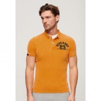 Superdry Men's Vintage Athletic Orange Short Sleeve Polo Shirt XL