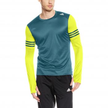 adidas Rs Ls M - Camiseta para hombre, color verde / amarillo, talla S