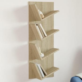 Estantería de pared de roble Sonoma 33x16x90 cm 4 estantes