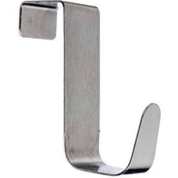 Ganchos de puerta de acero inoxidable - Set de 2 - Dimensiones L2,5 x P6,5 x H7 cm - Estilo contemporáneo