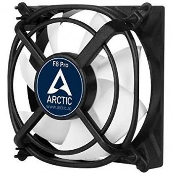 ARCTIC F8 Pro - 80 mm Ventilador de Caja para CPU, Motor Muy Silencioso con Exclusivo Sistema Antivibración Computadora, 2000 RPM - Negro/Blanco