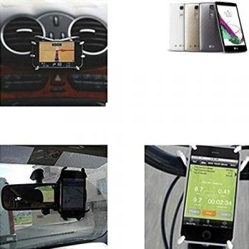 soporte para coche y para mesa etc. para LG Electronics G4c, negro araña. montaje de la salida aire, espejo retrovisor, bicicletas, etc. Trípode - K-S-Trade