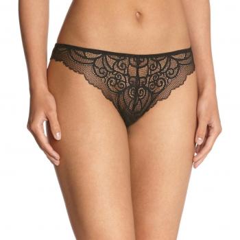 Rosy - Tanga con bordado para mujer, talla 46, color negro