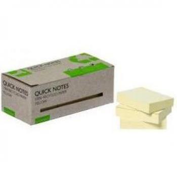 Bloc de Notas Adhesivas Recicladas Q-Connect 38x51 mm Amarillo