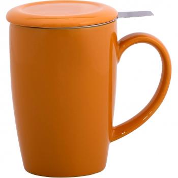 Point-Virgule PV-GIF-6321 Vaso con infusor para té + tapa Naranja
