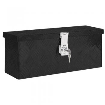 vidaXL Storage Box Black 50x15x20.5 Aluminium