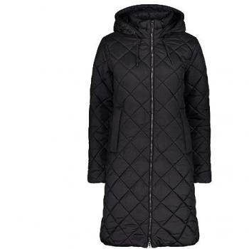 CMP Women's Regular Fit Down Jacket with Fixed Hood - Black Size 38