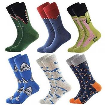 BONANGEL Calcetines Funky de los Hombres, Hombres Ocasionales Calcetines Divertidos Impresos de Algodón de Pintura Famosa de Arte Calcetines, Calcetines de Colores de moda