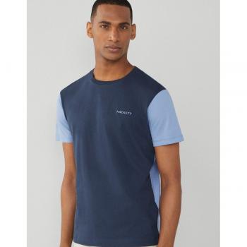 Camiseta Hackett Heritage Multi Marino para hombre, estilo clásico de manga corta en color azul marino