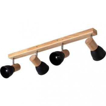 Lámpara de Techo Madera y Metal 4 Focos Tautau
