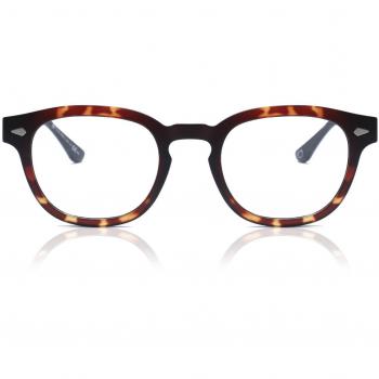 Gafas Recetadas Cuadrado Clip-On de Plástico Tortoiseshell y Careyshell para Hombre - Gafas Anti-Azules - SmartBuy Collection