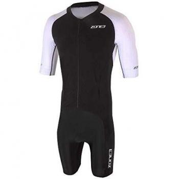 Traje de Triatlón Zone3 Lava Long Distance Aero de Manga Corta con Cremallera Completa Negro Blanco - L