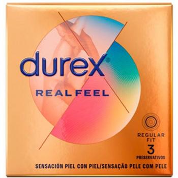 Durex Real Feel Preservativos Sin Látex Sensación Piel con Piel 3 Unidades