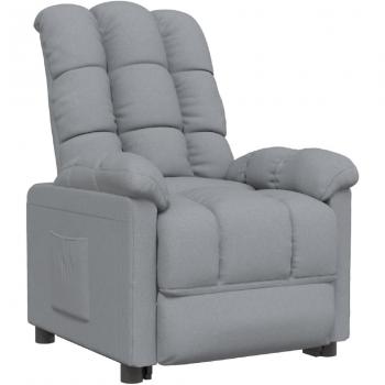Light Grey Fabric Recliner Chair by vidaXL