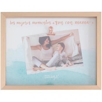 Mr. Wonderful Marco de Fotos Los Mejores Momentos Son con Mamá, Madera, Marrón, 26x20x3 cm