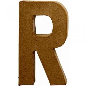 Letra de Papel Maché R - 20,5 cm, Grosor 2,5 cm, 1 Unidad
